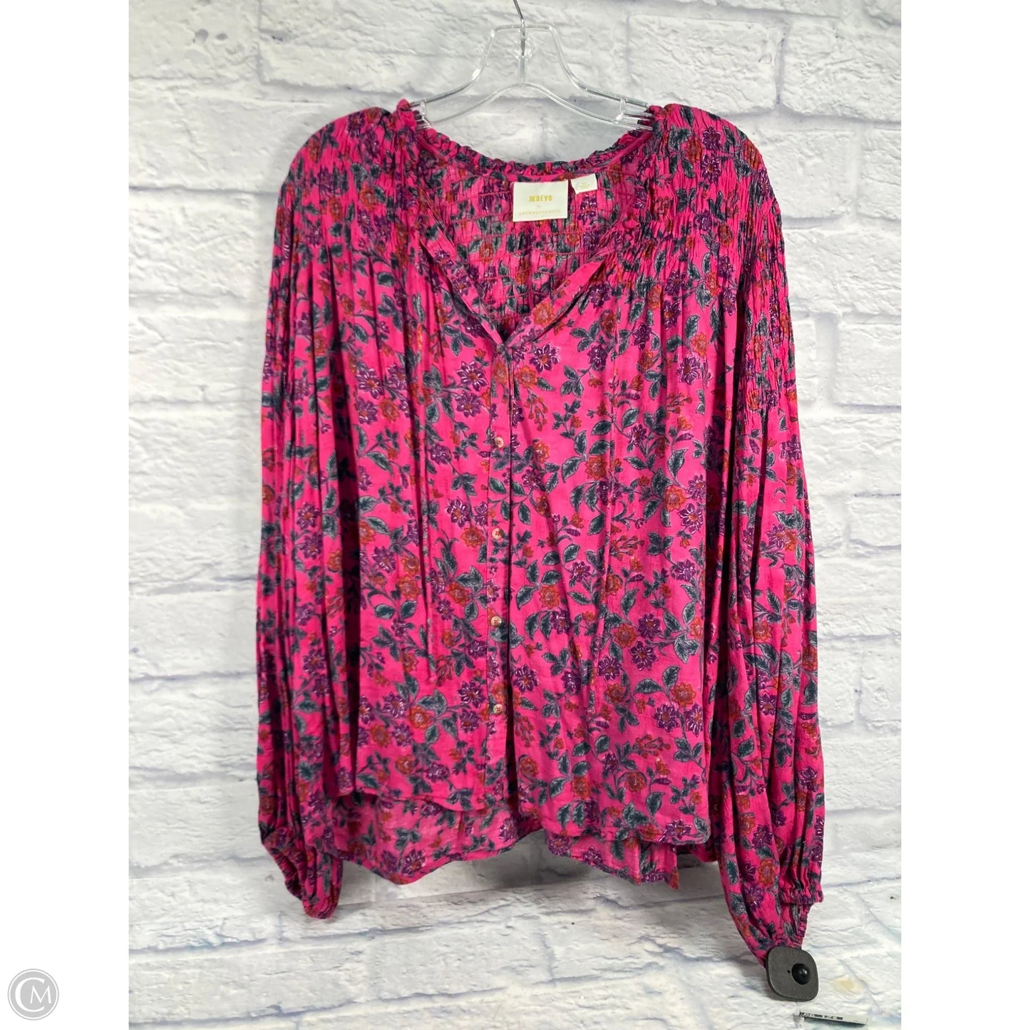 Top Long Sleeve By Maeve In Purple & Red, Size: 3x