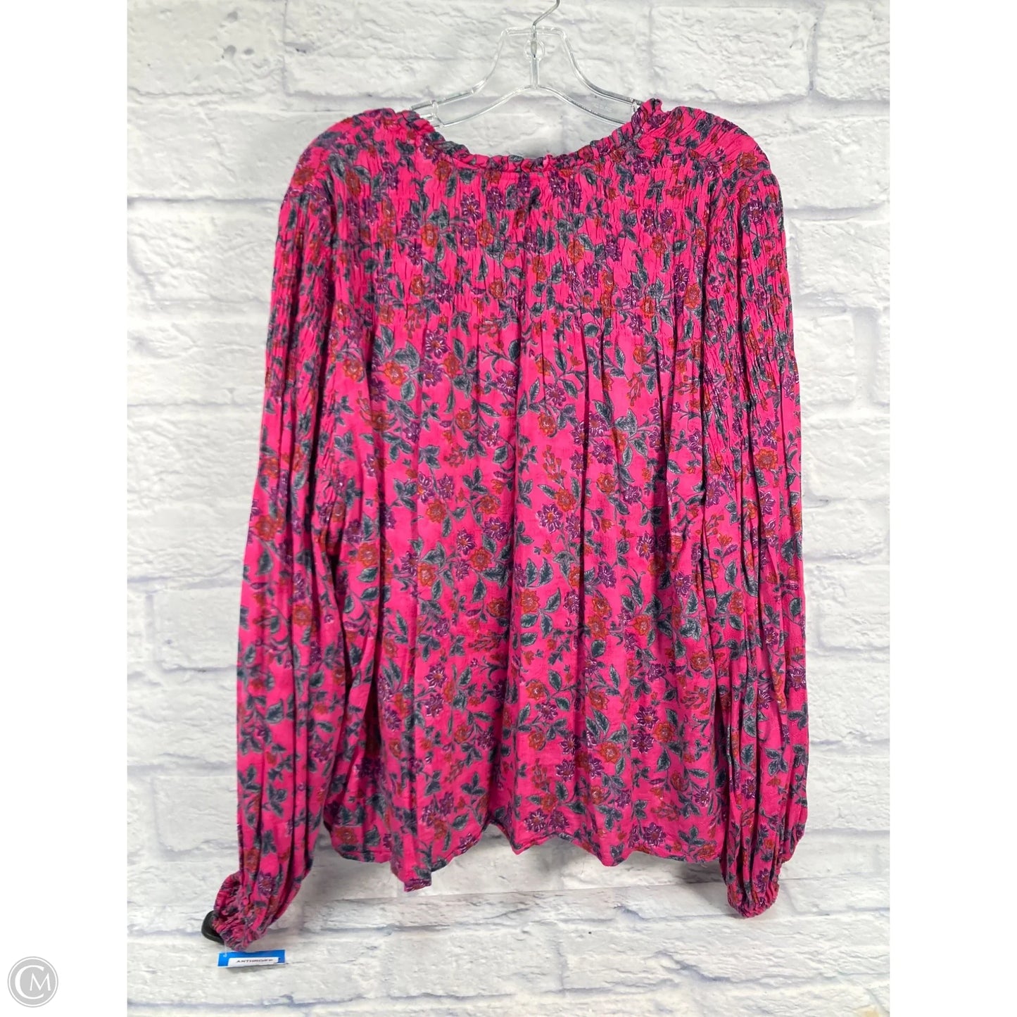 Top Long Sleeve By Maeve In Purple & Red, Size: 3x