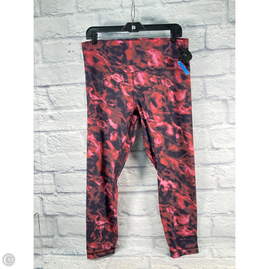Athletic Leggings By Lululemon In Black & Pink, Size: L