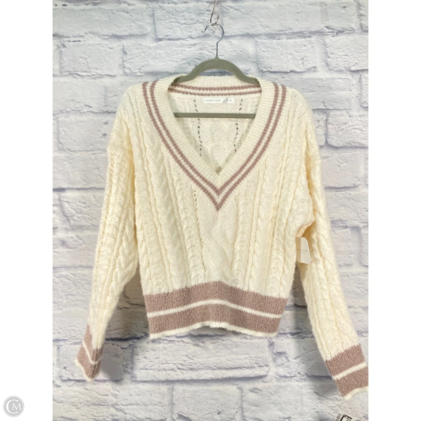 Sweater By Altard State In Brown & Cream, Size: S