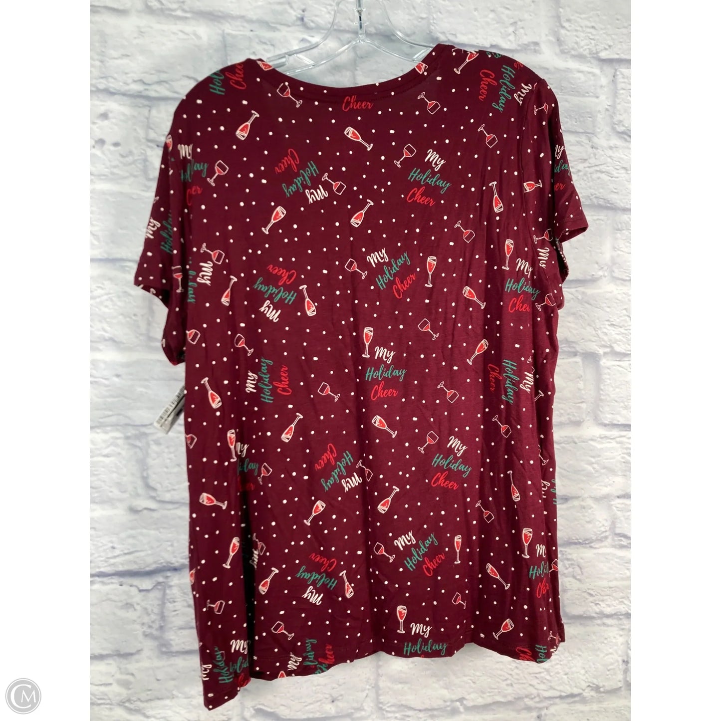 Top Short Sleeve Basic By Apt 9 In Maroon, Size: Xxl