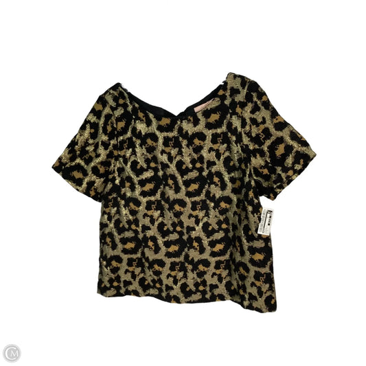 Top Short Sleeve By Hutch In Black & Gold, Size: S