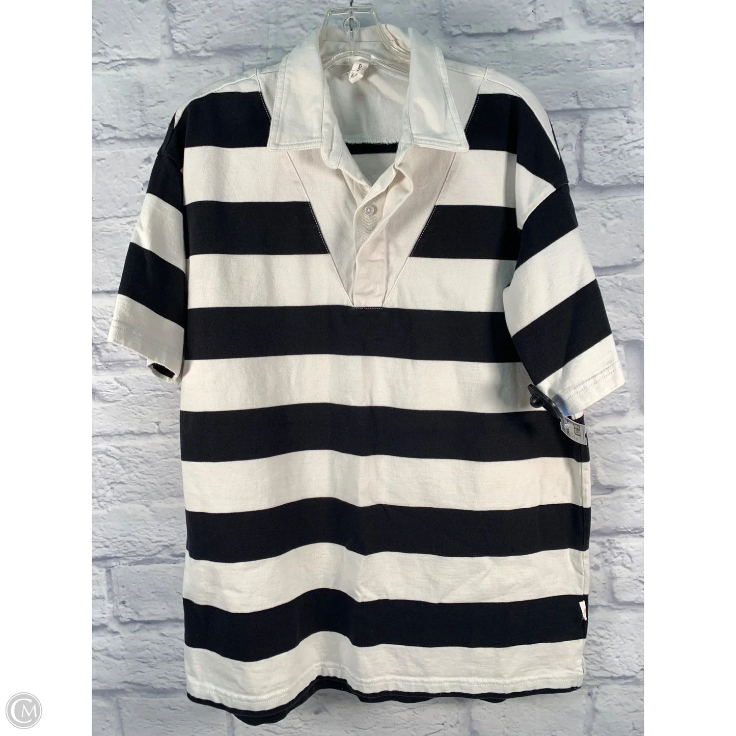 Tunic Short Sleeve By Daily Practice By Anthropologie In Black & Cream, Size: Xs