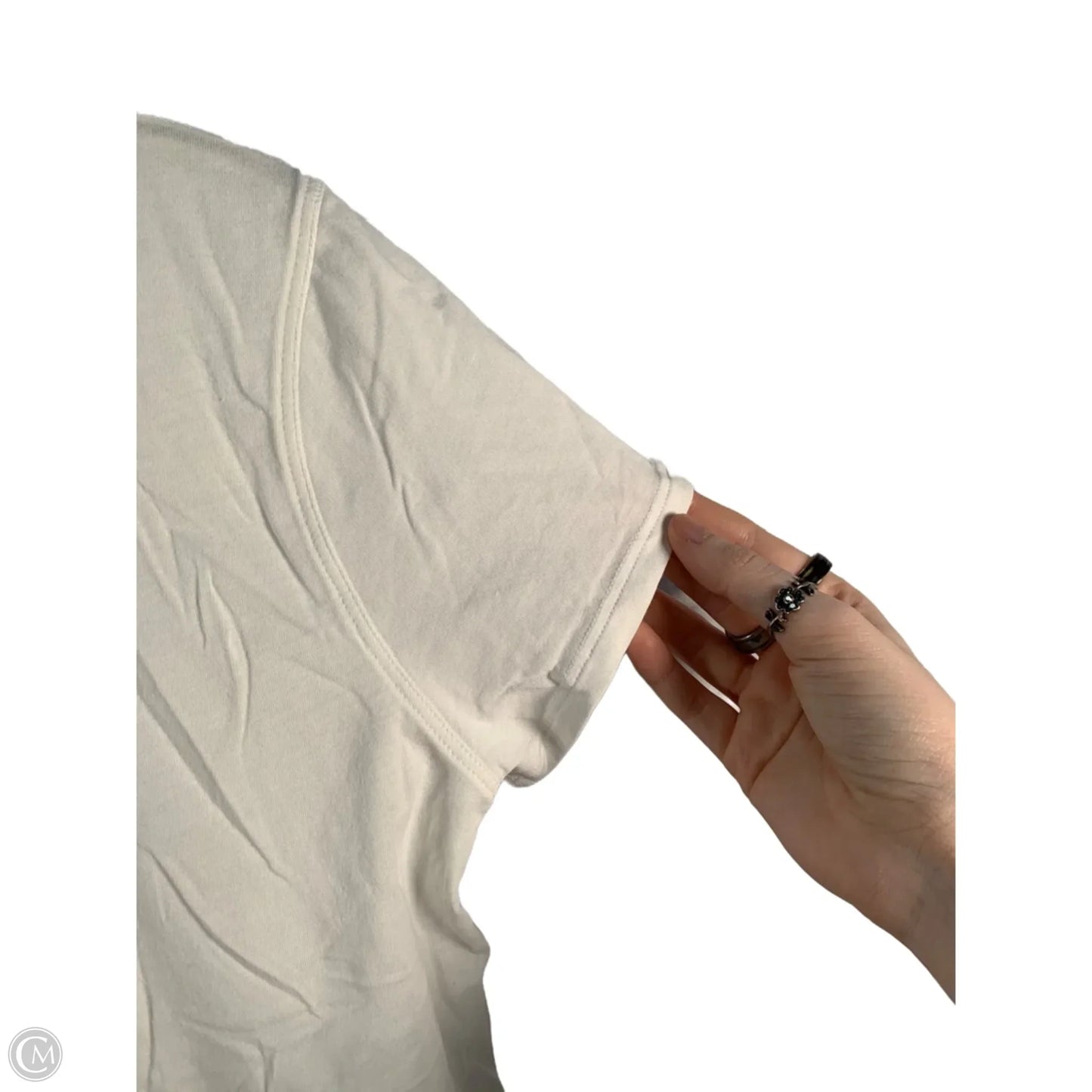 Athletic Top Short Sleeve By Lululemon In White, Size: S