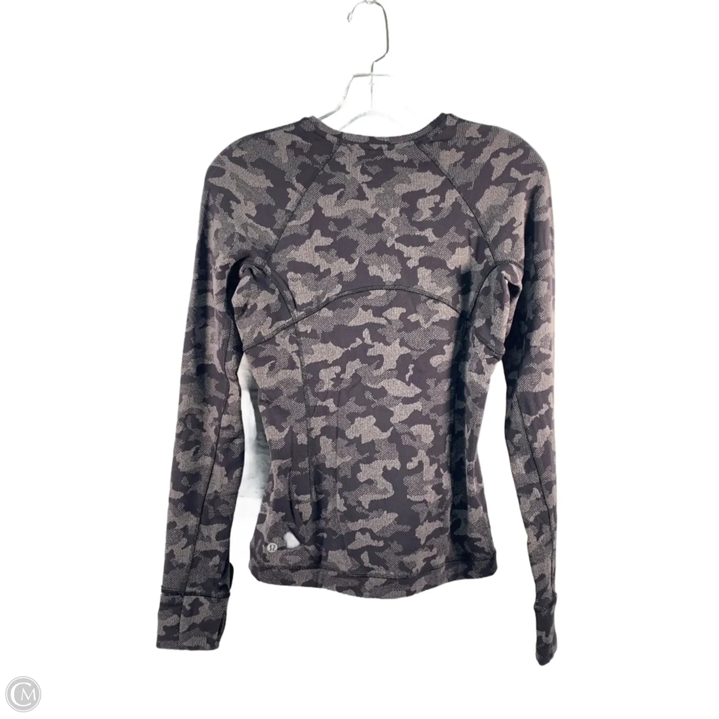 Athletic Top Long Sleeve Crewneck By Lululemon In Black & Grey, Size: S