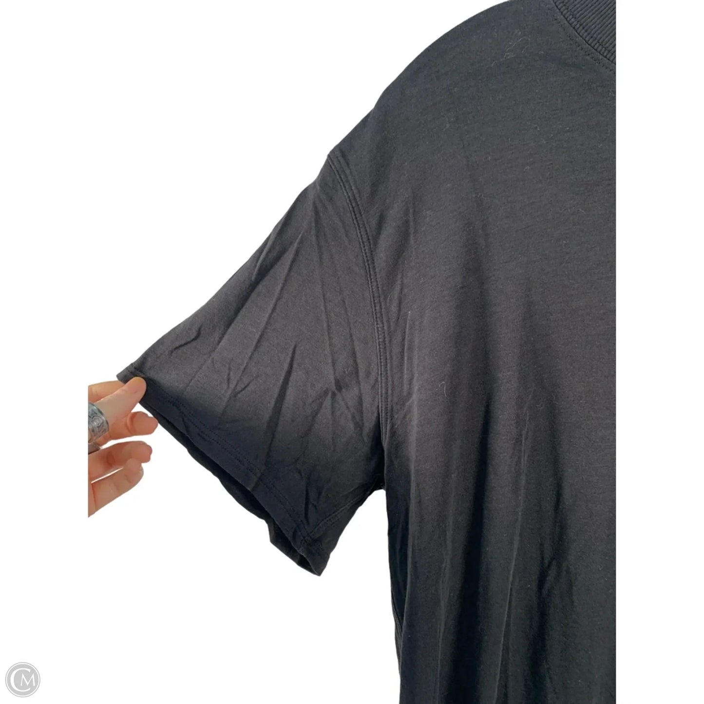 Athletic Top Short Sleeve By Lululemon In Black, Size: S