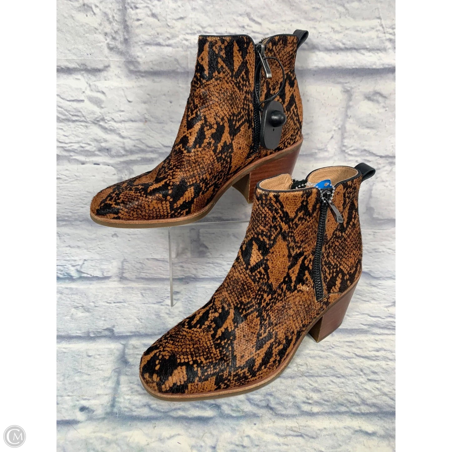 Boots Ankle Heels By Sofft In Animal Print, Size: 8