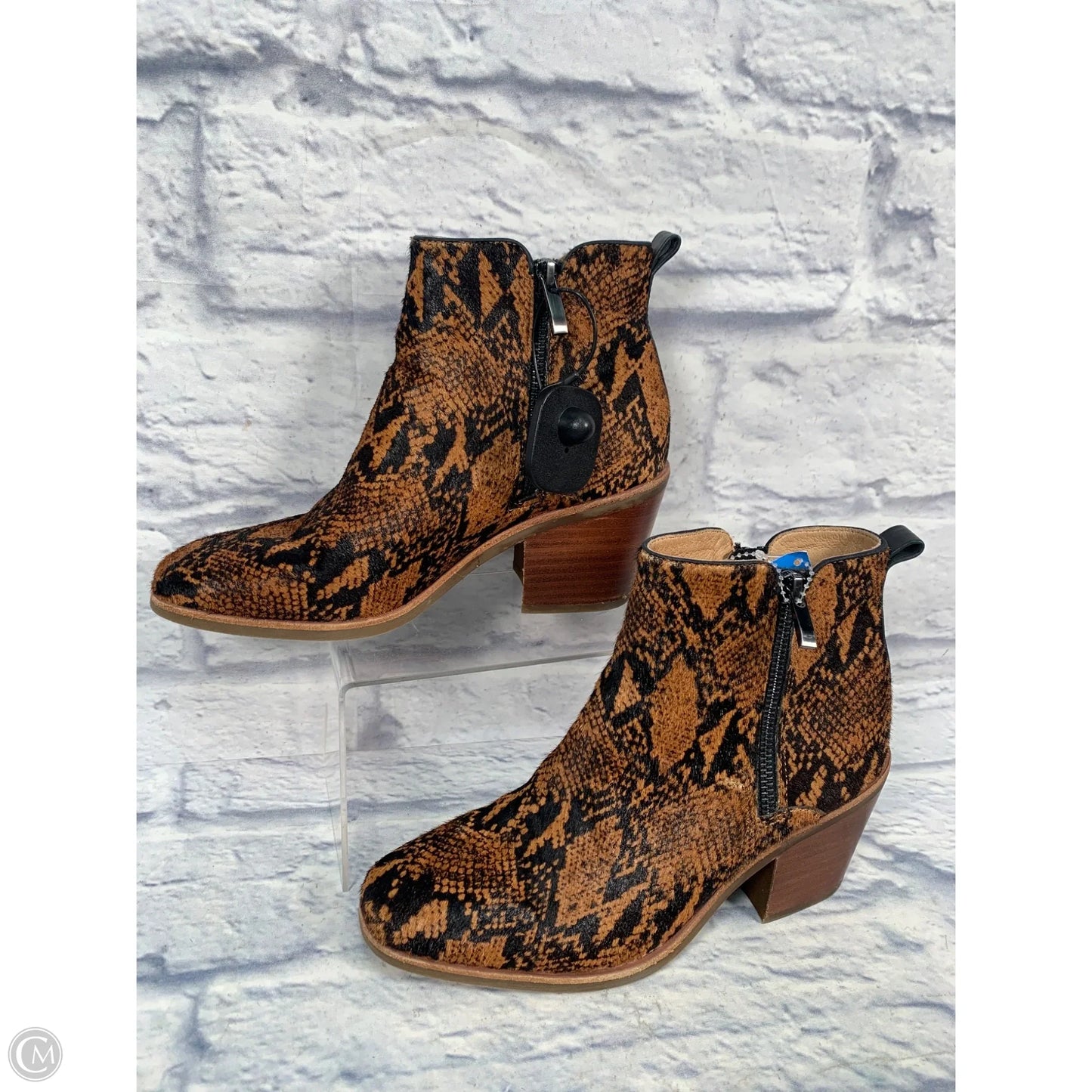 Boots Ankle Heels By Sofft In Animal Print, Size: 8