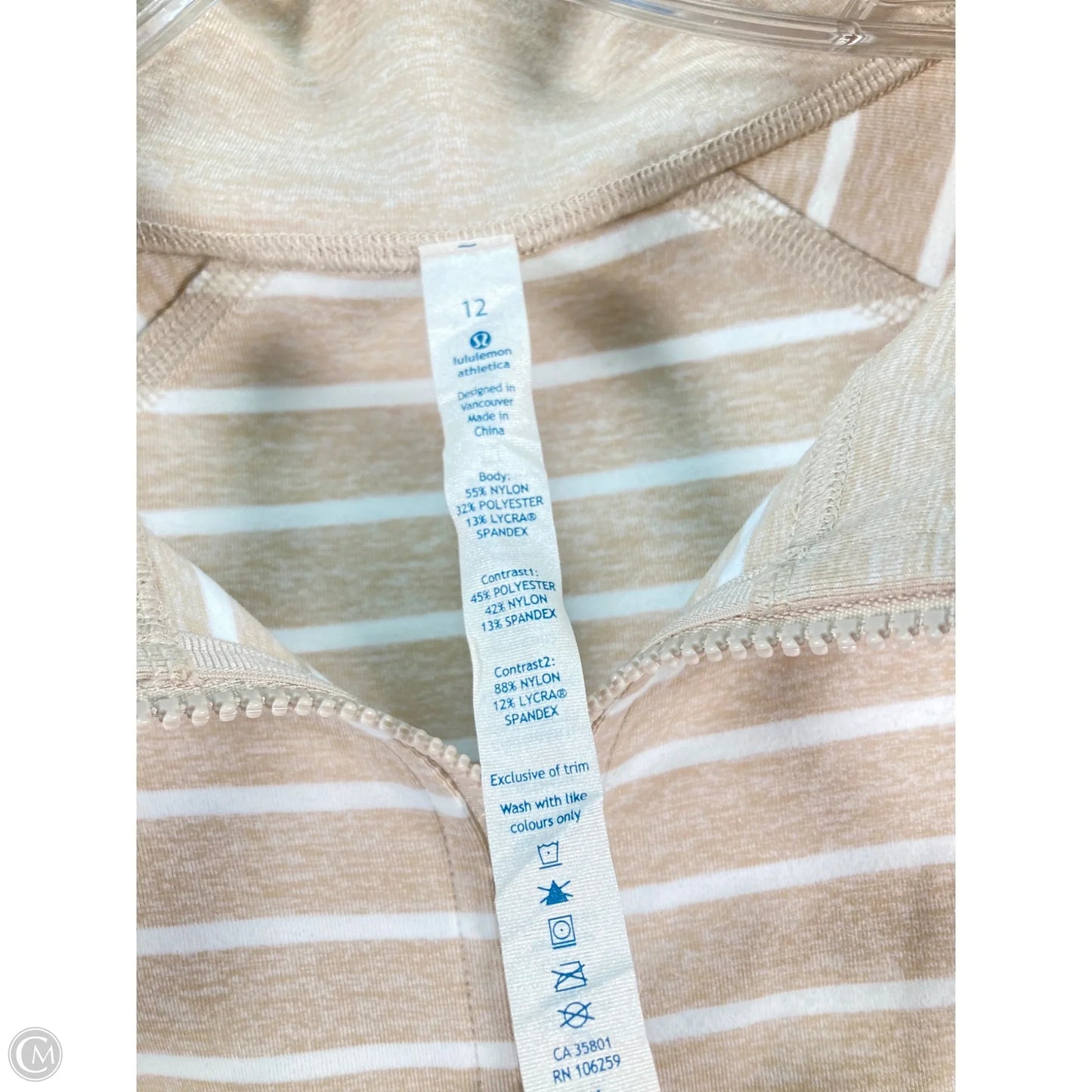 Athletic Jacket By Lululemon In Tan, Size: L