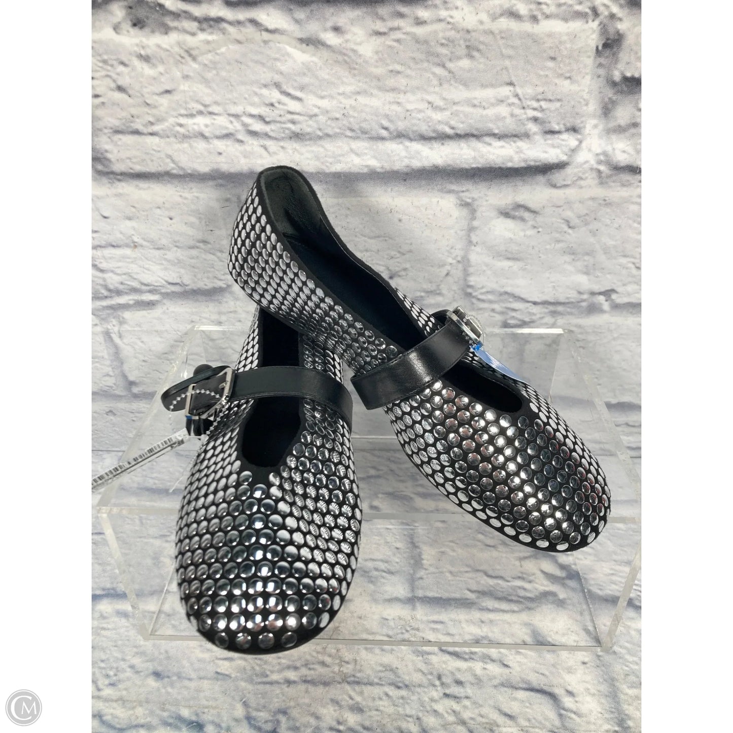 Shoes Flats By Schutz In Black & Silver, Size: 10