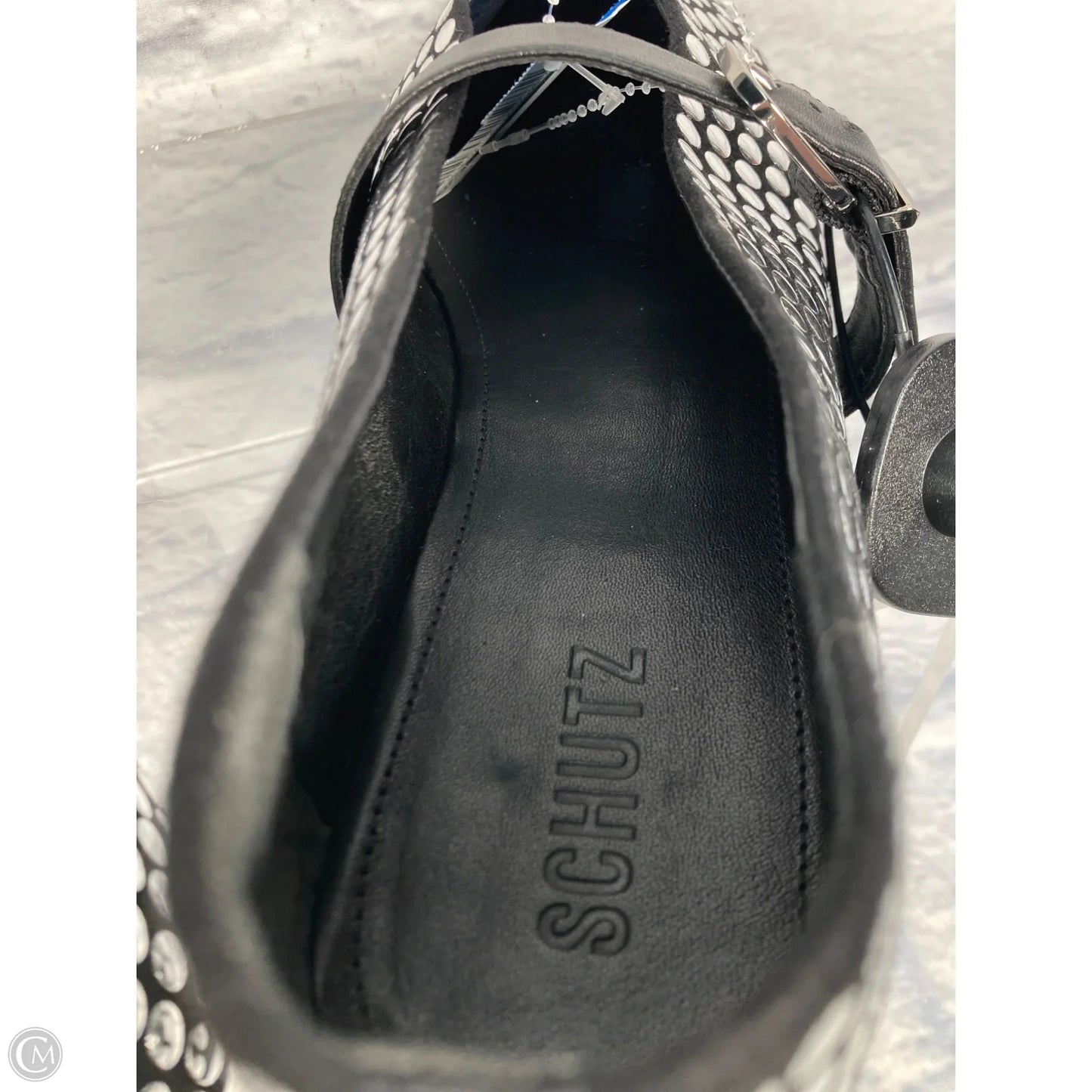 Shoes Flats By Schutz In Black & Silver, Size: 10