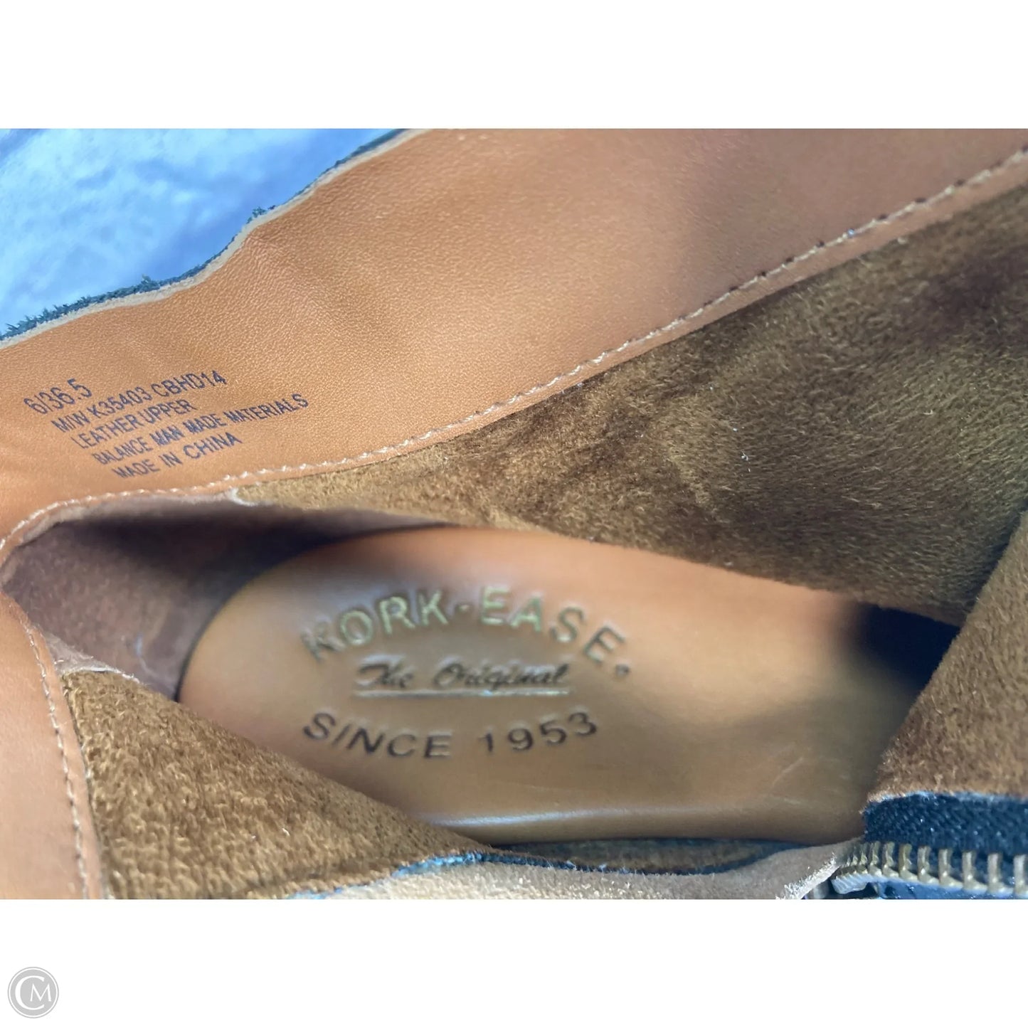 Boots Ankle Heels By Kork Ease In Black & Brown, Size: 6.5