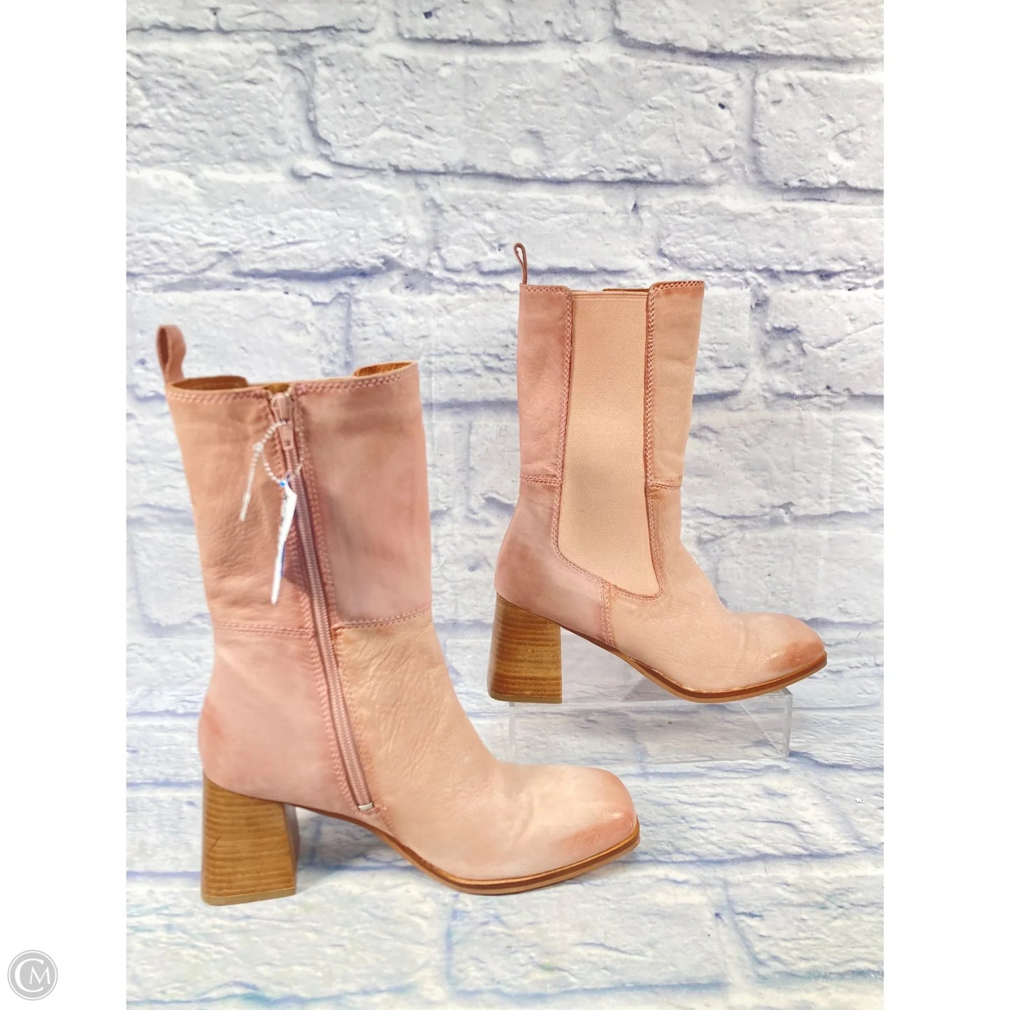 Boots Mid-calf Heels By Diba In Pink, Size: 8.5