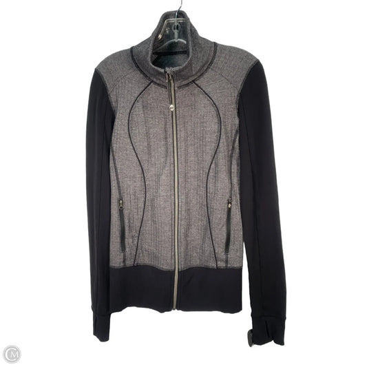 Athletic Jacket By Lululemon In Black & Grey, Size: S