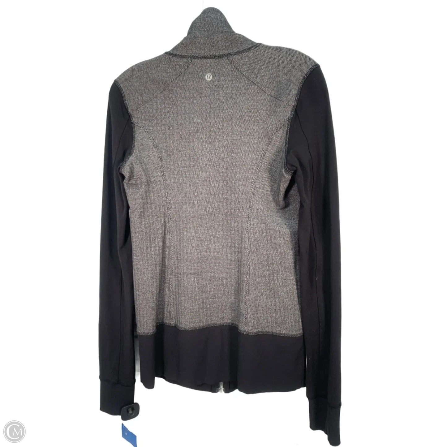 Athletic Jacket By Lululemon In Black & Grey, Size: S