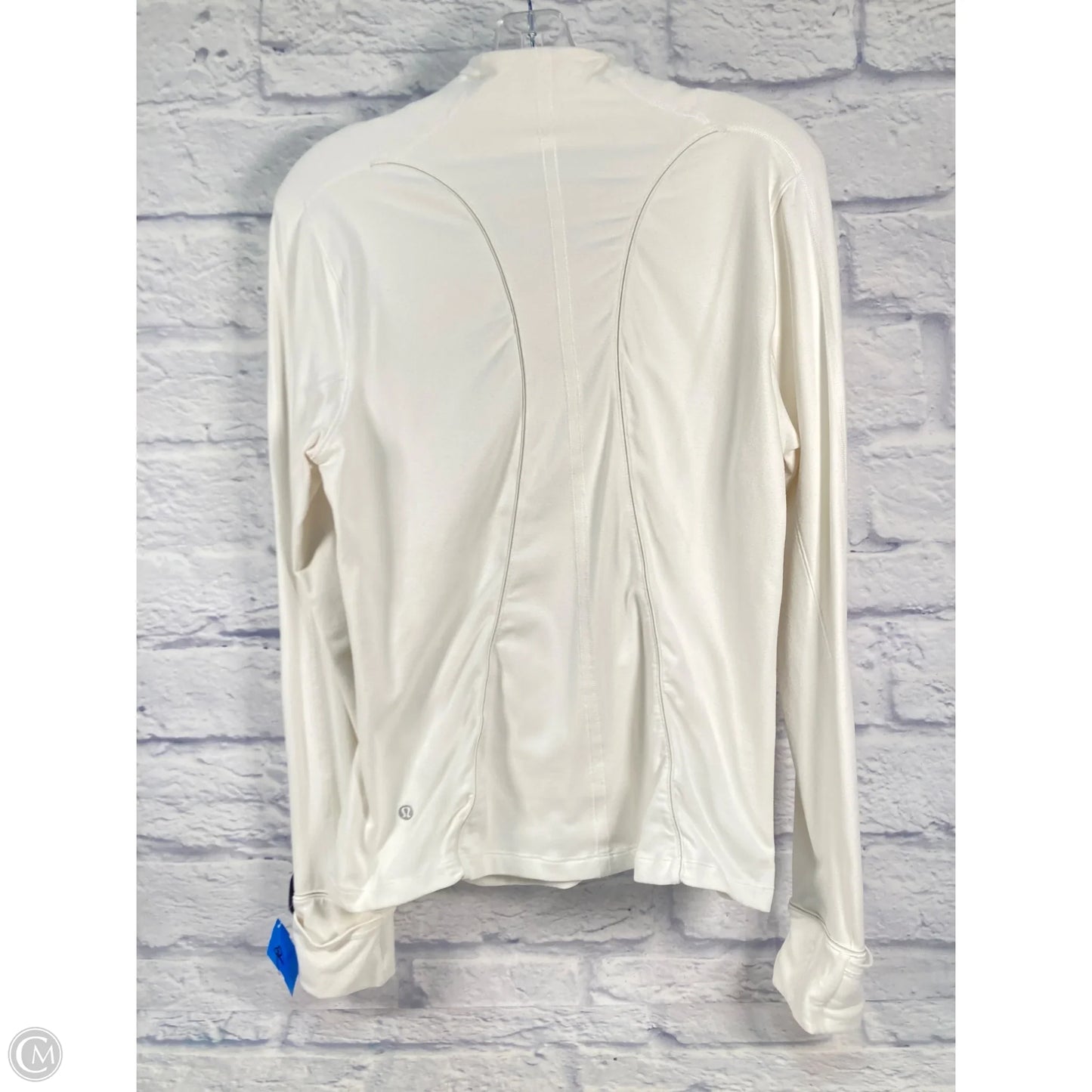 Athletic Top Long Sleeve Collar By Lululemon In White, Size: M