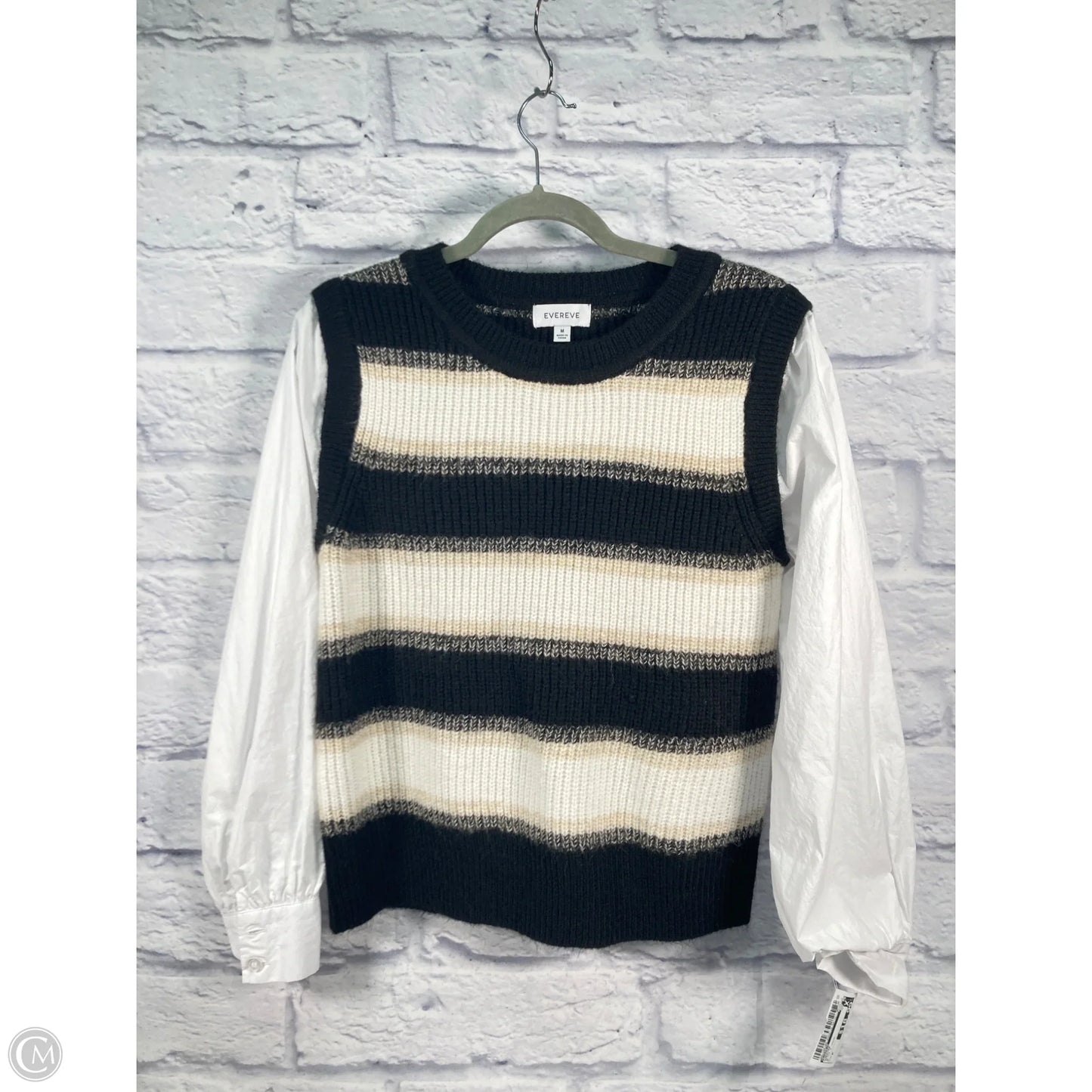 Sweater By Evereve In Black & Cream, Size: M