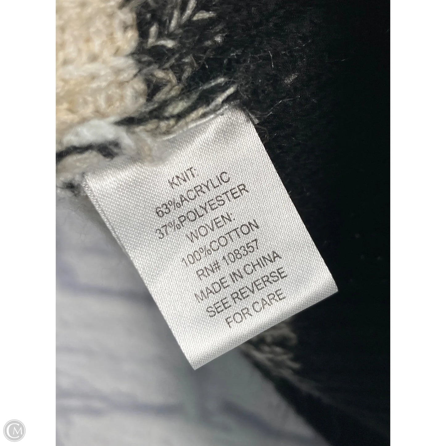 Sweater By Evereve In Black & Cream, Size: M