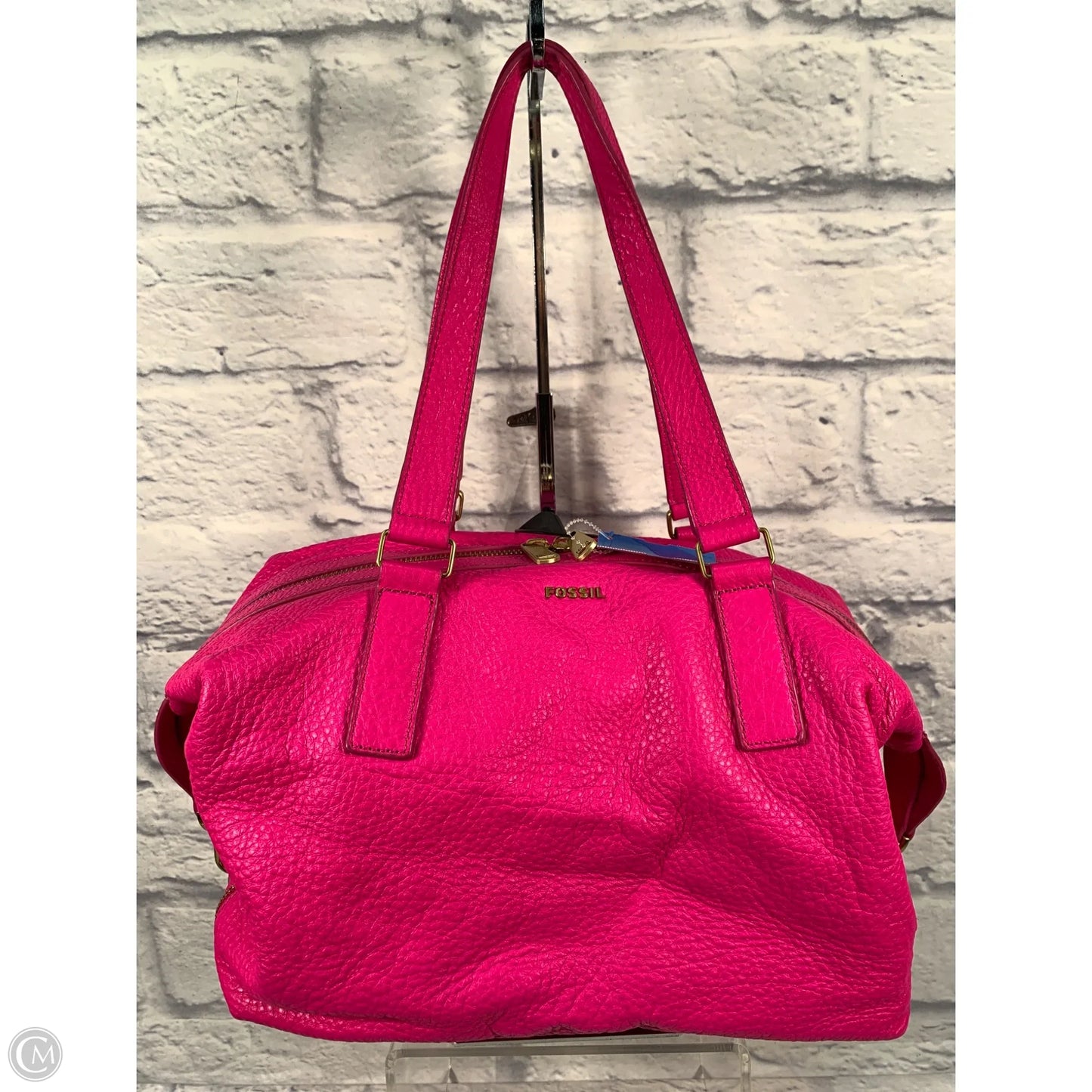 Handbag Leather By Fossil, Size: Large