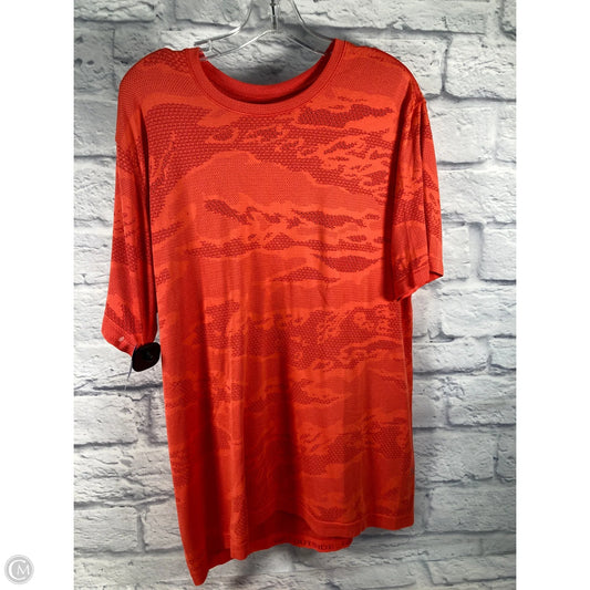 Athletic Top Short Sleeve By Lululemon In Orange, Size: Xl