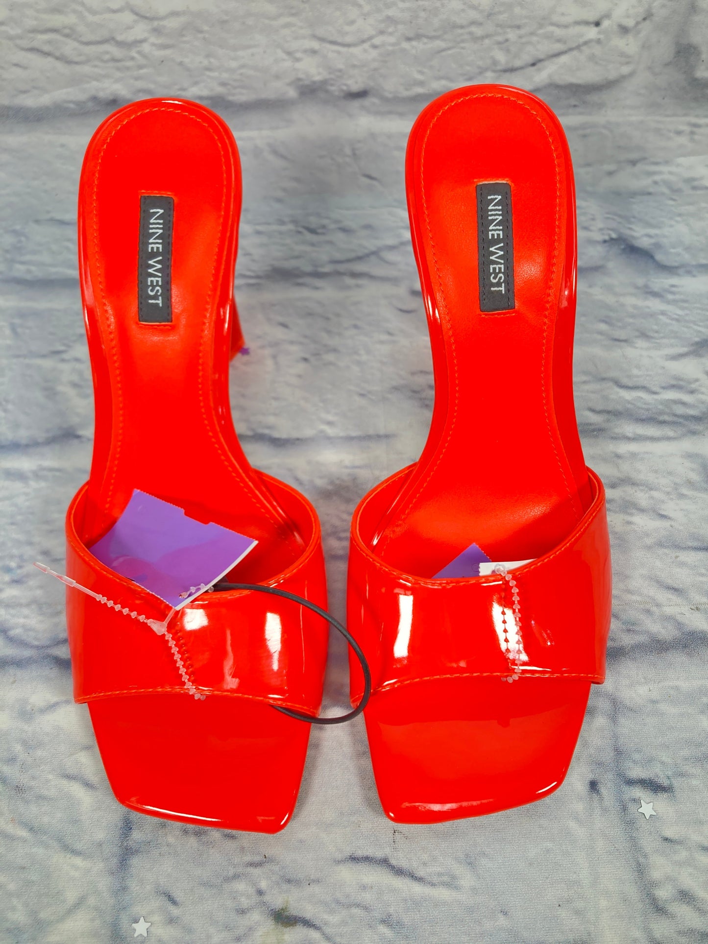 Orange Sandals Heels Stiletto Nine West, Size 8