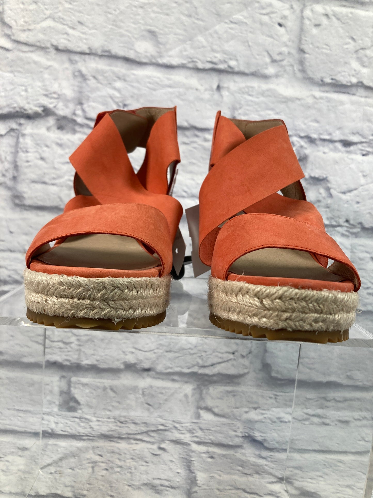 Orange Sandals Heels Wedge Eileen Fisher, Size 7