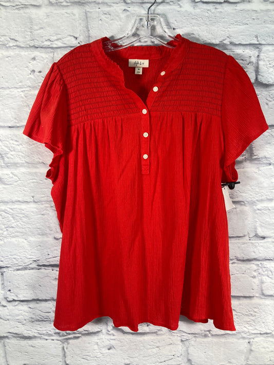 Top Short Sleeve By Style And Company In Red, Size: 3x