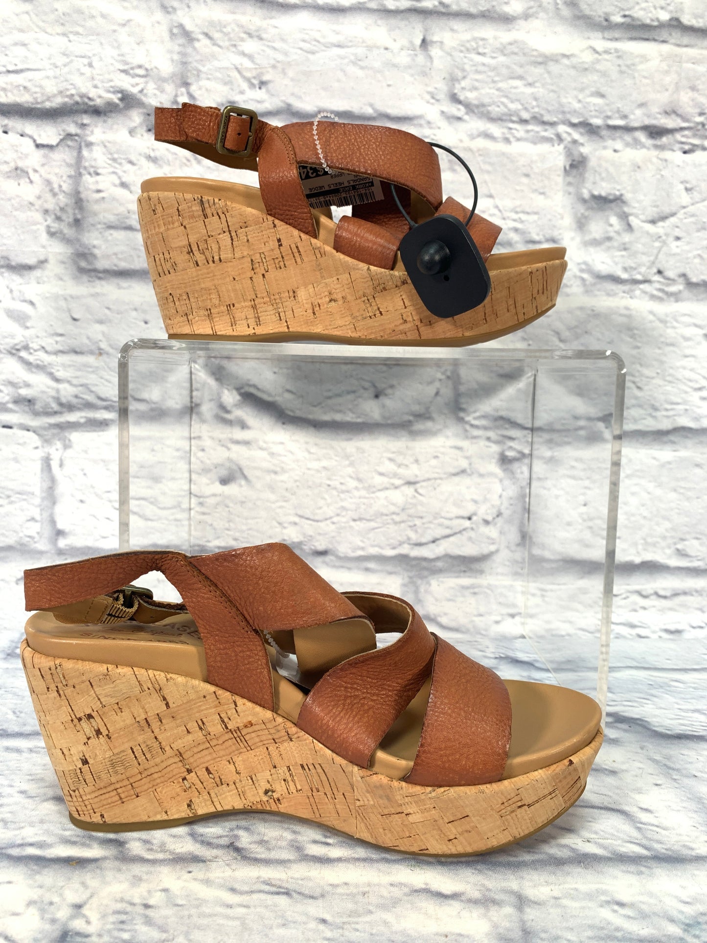 Sandals Heels Wedge By Kork Ease In Brown, Size: 7