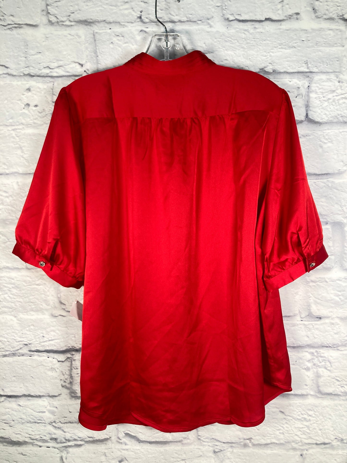 Blouse Short Sleeve By Ann Taylor In Red, Size: Xl