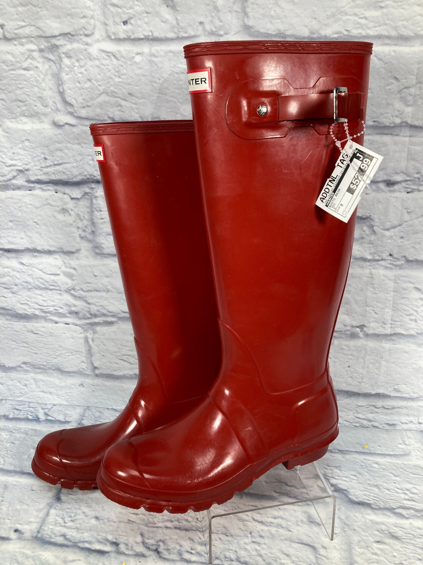 Boots Rain By Hunter In Red, Size: 9