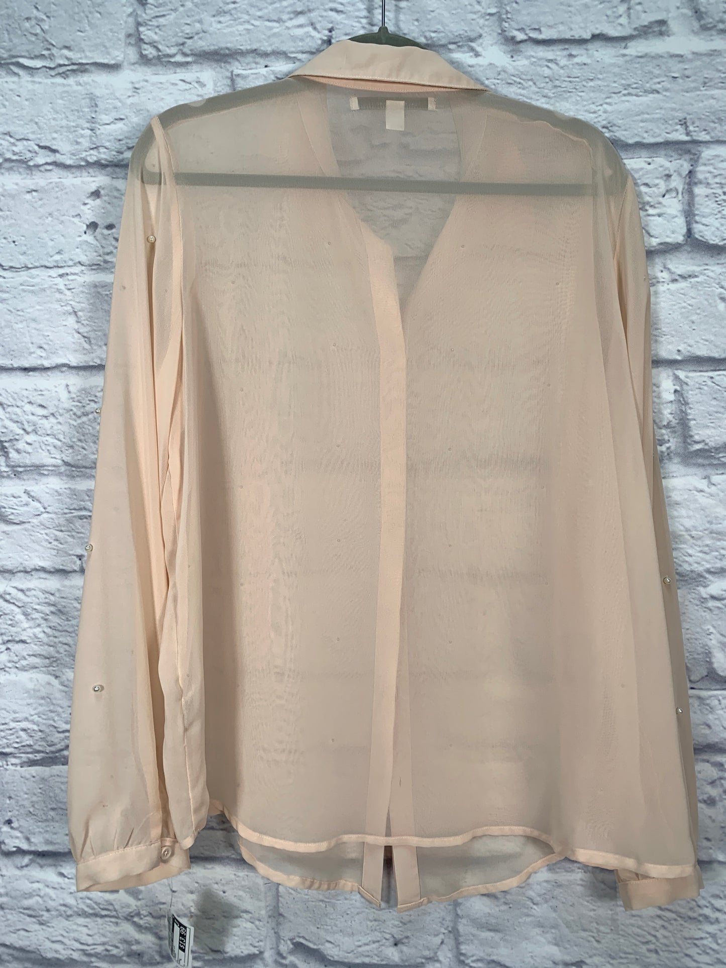 Blouse Long Sleeve By Lc Lauren Conrad In Cream, Size: L