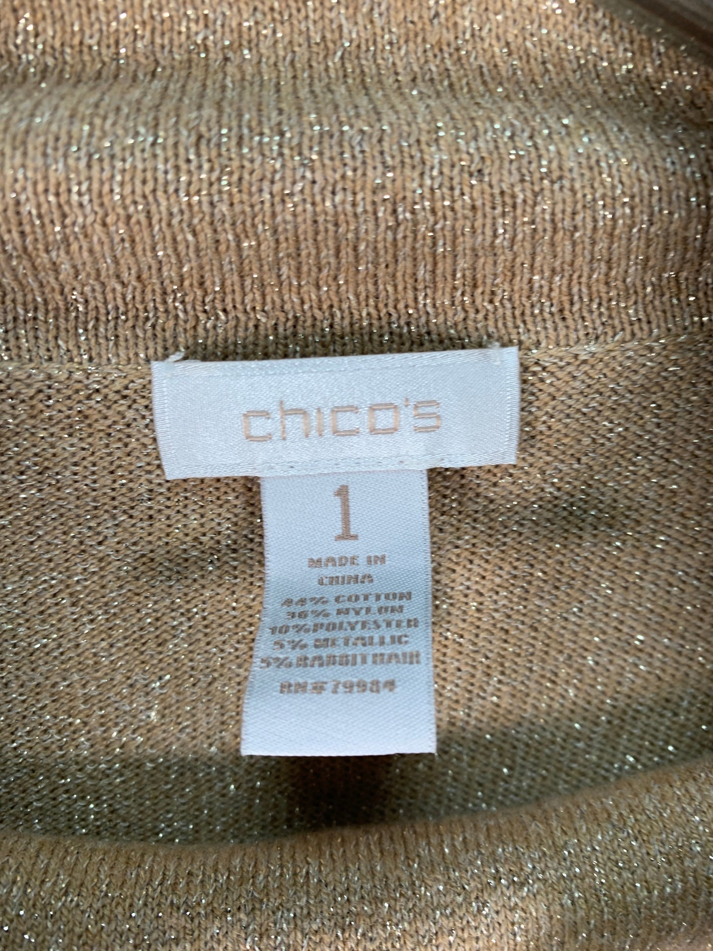 Sweater By Chicos In Gold, Size: M