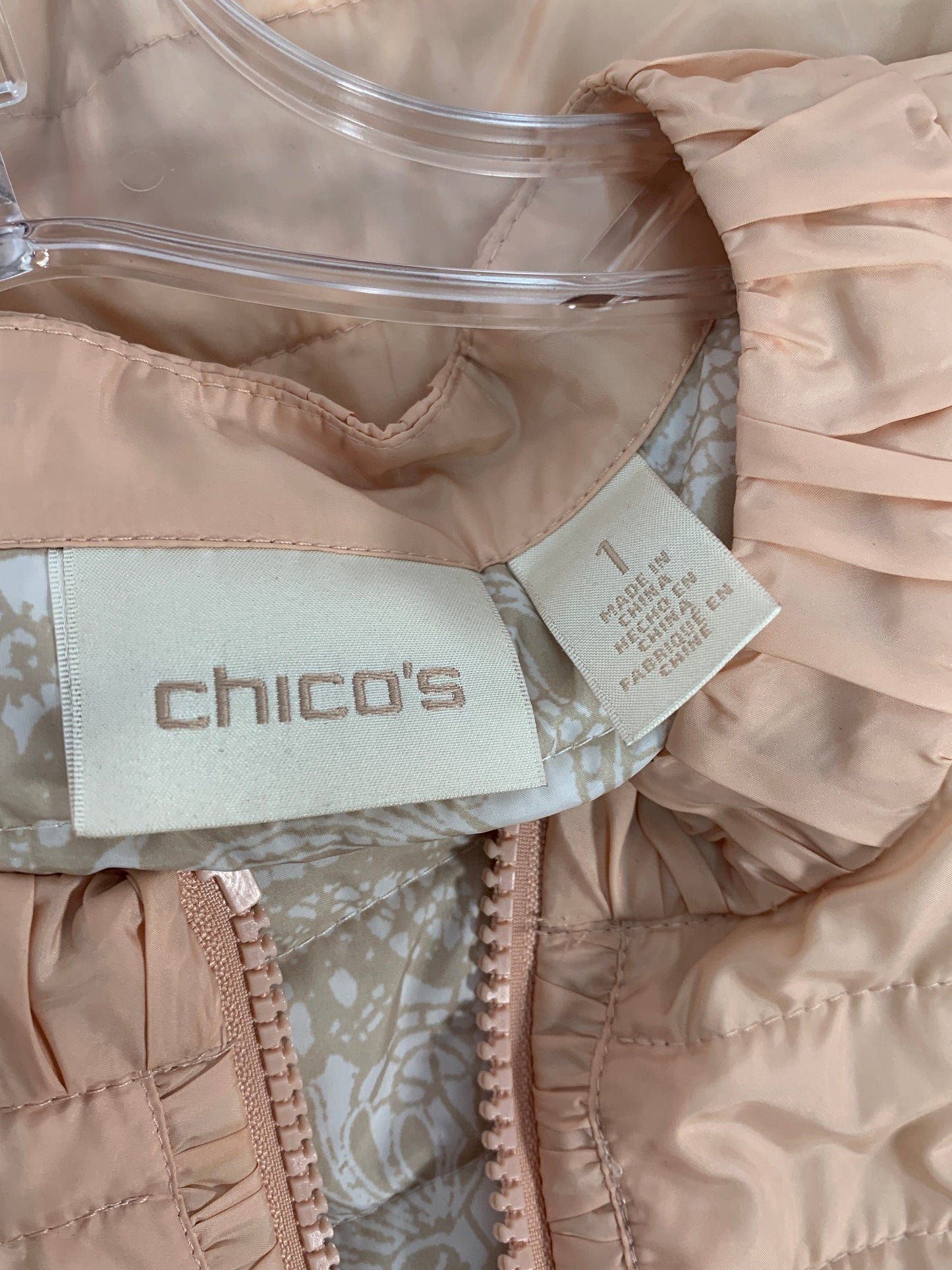 Jacket Puffer & Quilted By Chicos In Pink, Size: M