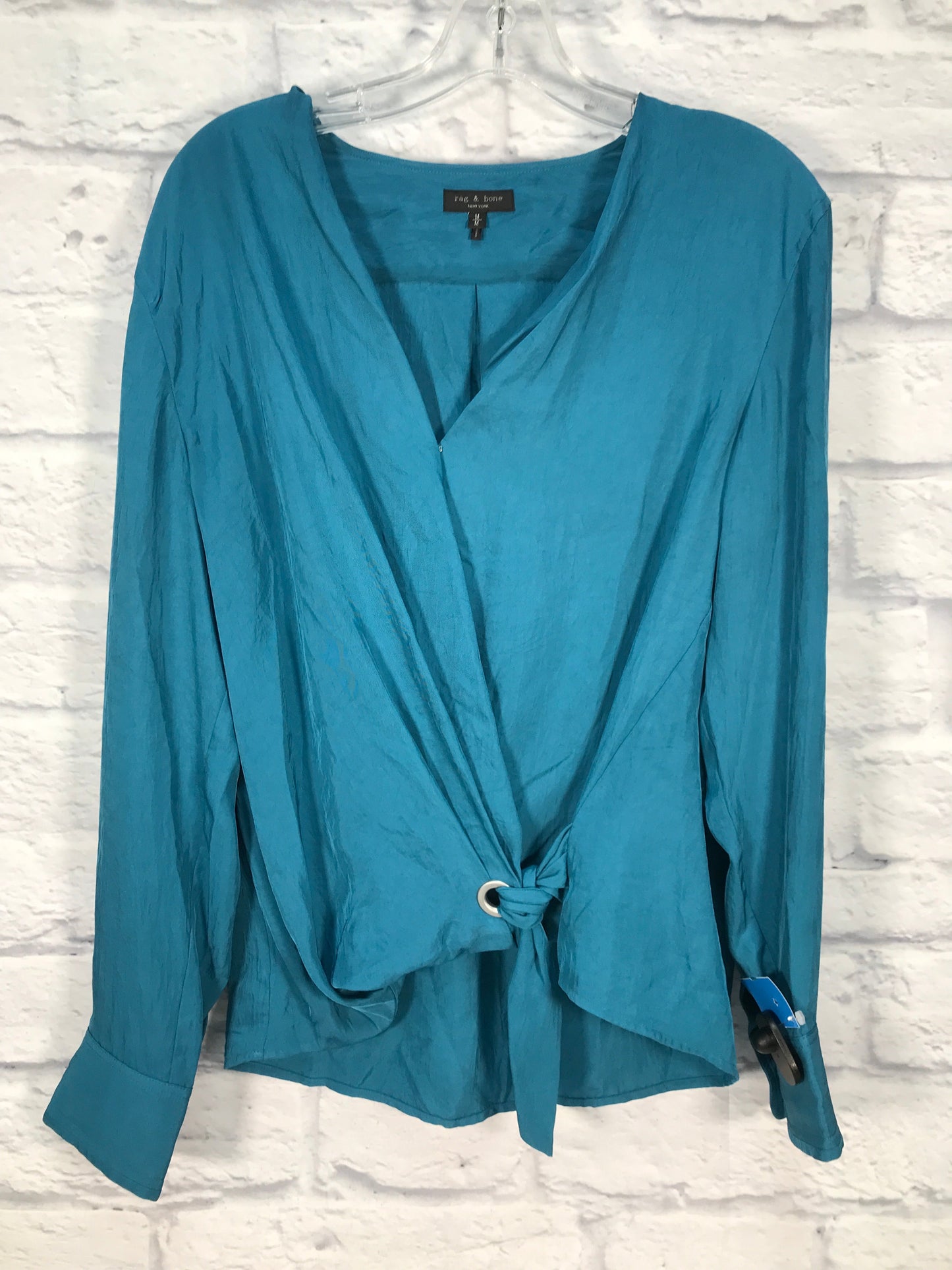 Blouse Long Sleeve By Rag And Bone In Blue, Size: M