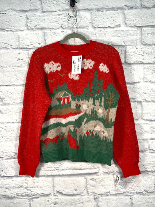 Sweater By Clothes Mentor In Green & Red, Size: S