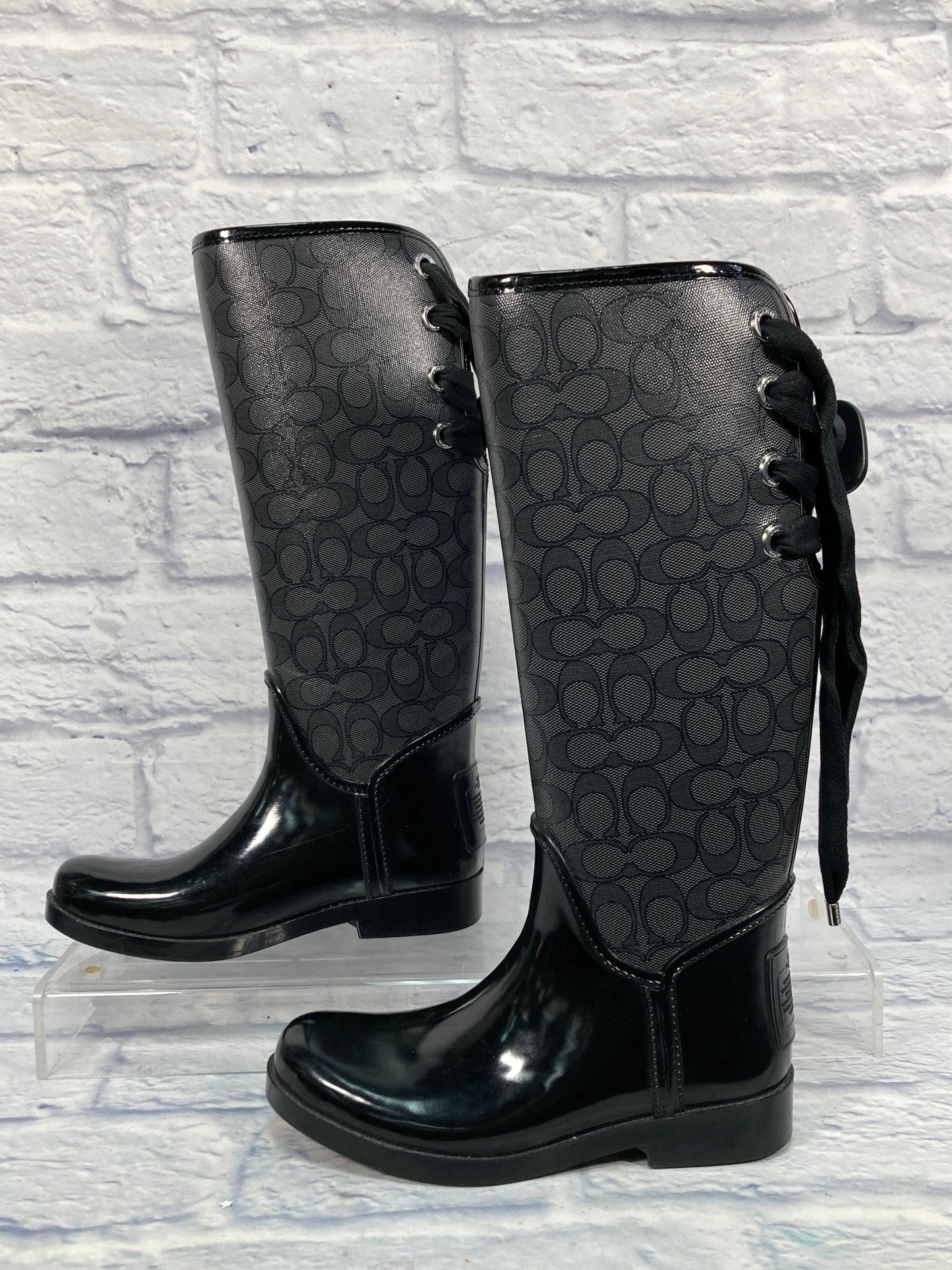 Boots Designer By Coach In Black, Size: 7