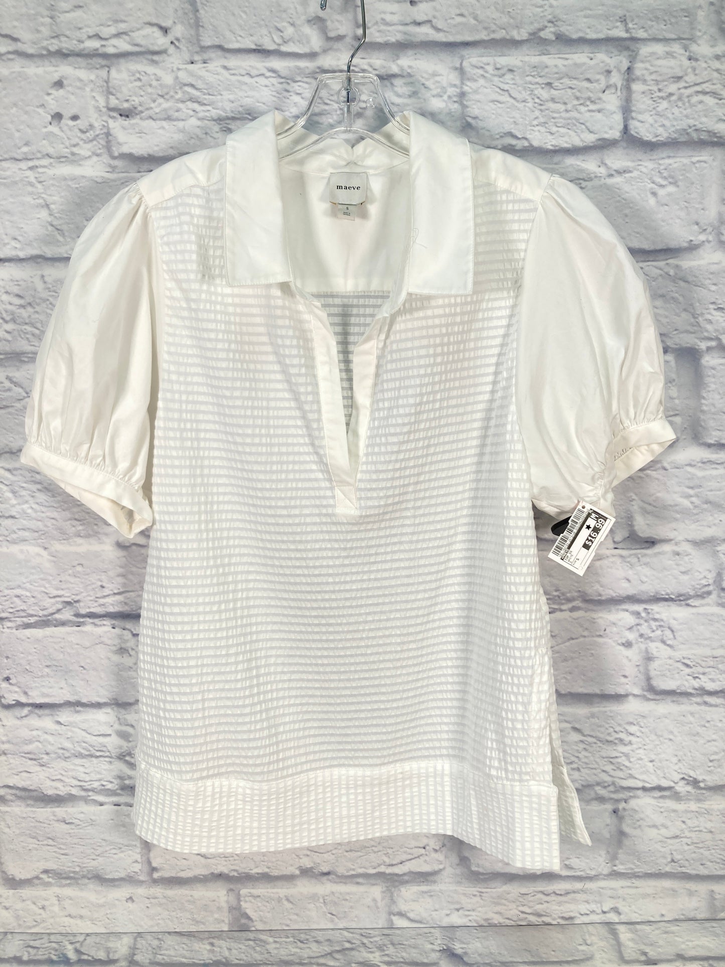 Top Short Sleeve By Maeve In White, Size: S