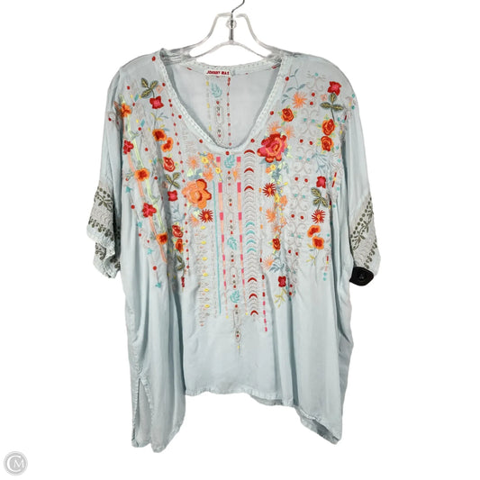 Top Short Sleeve By Johnny Was In Blue, Size: M