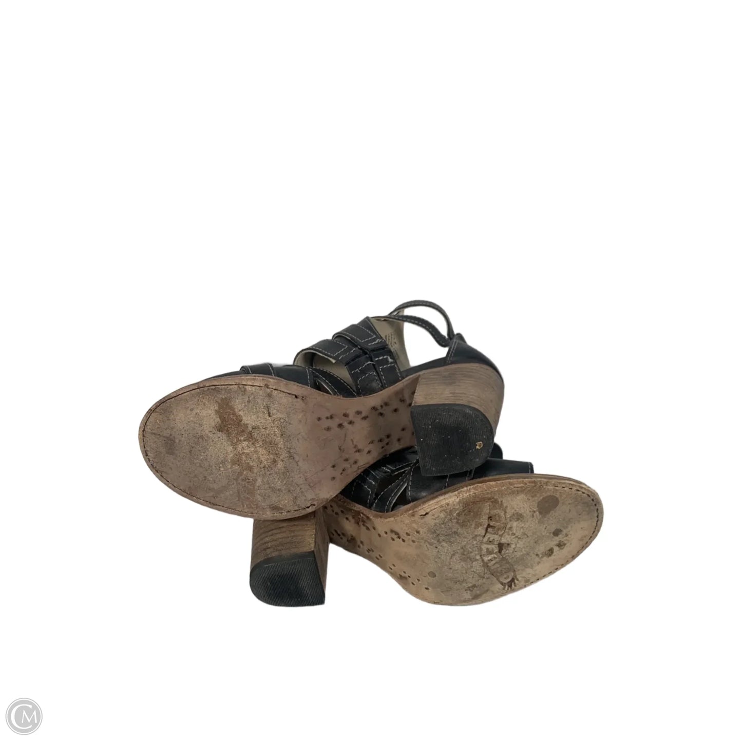 Sandals Heels Block By Freebird In Black, Size: 7