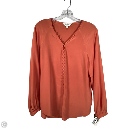 Blouse Long Sleeve By Joie In Orange, Size: M