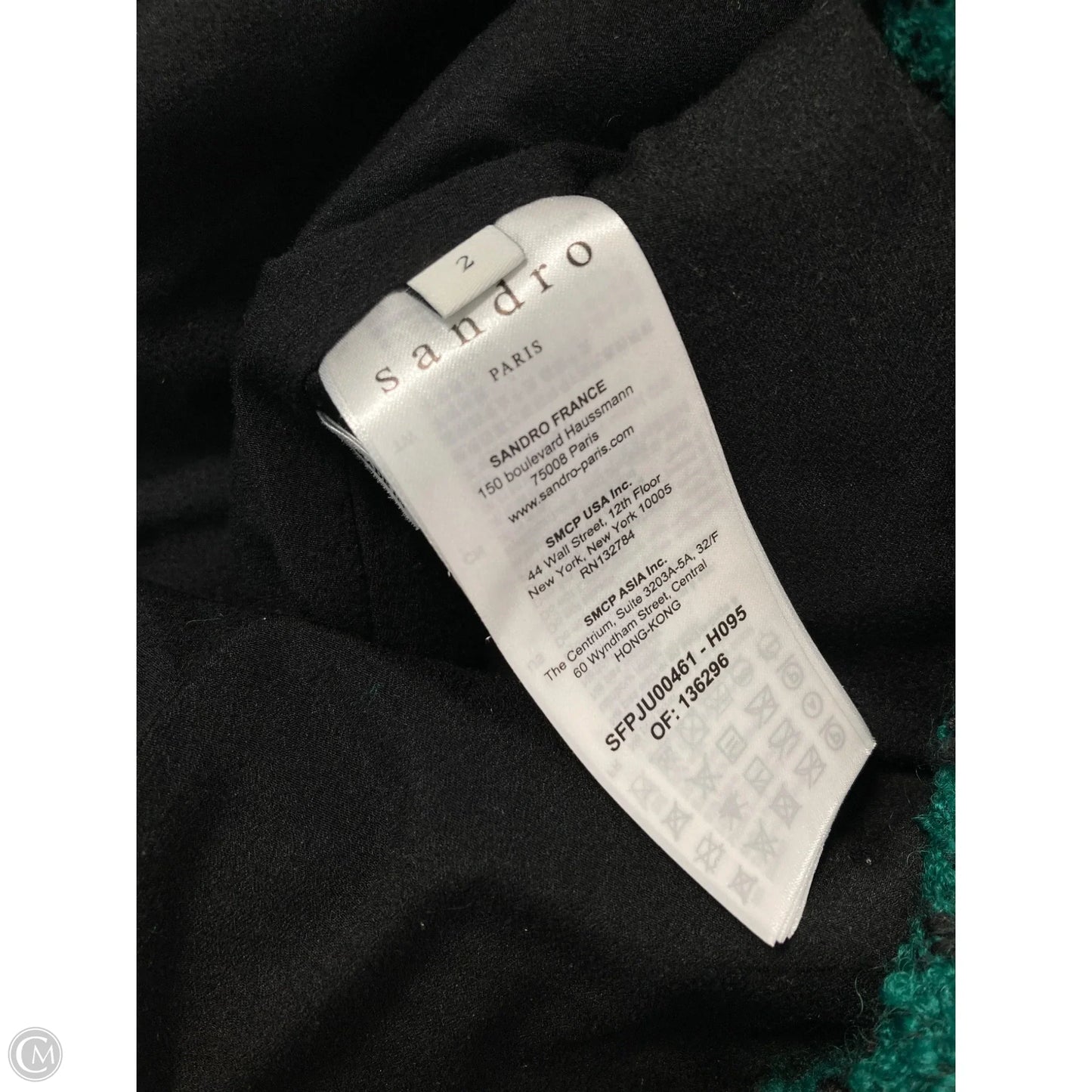 Skirt Designer By Sandro In Black & Green, Size: Xs