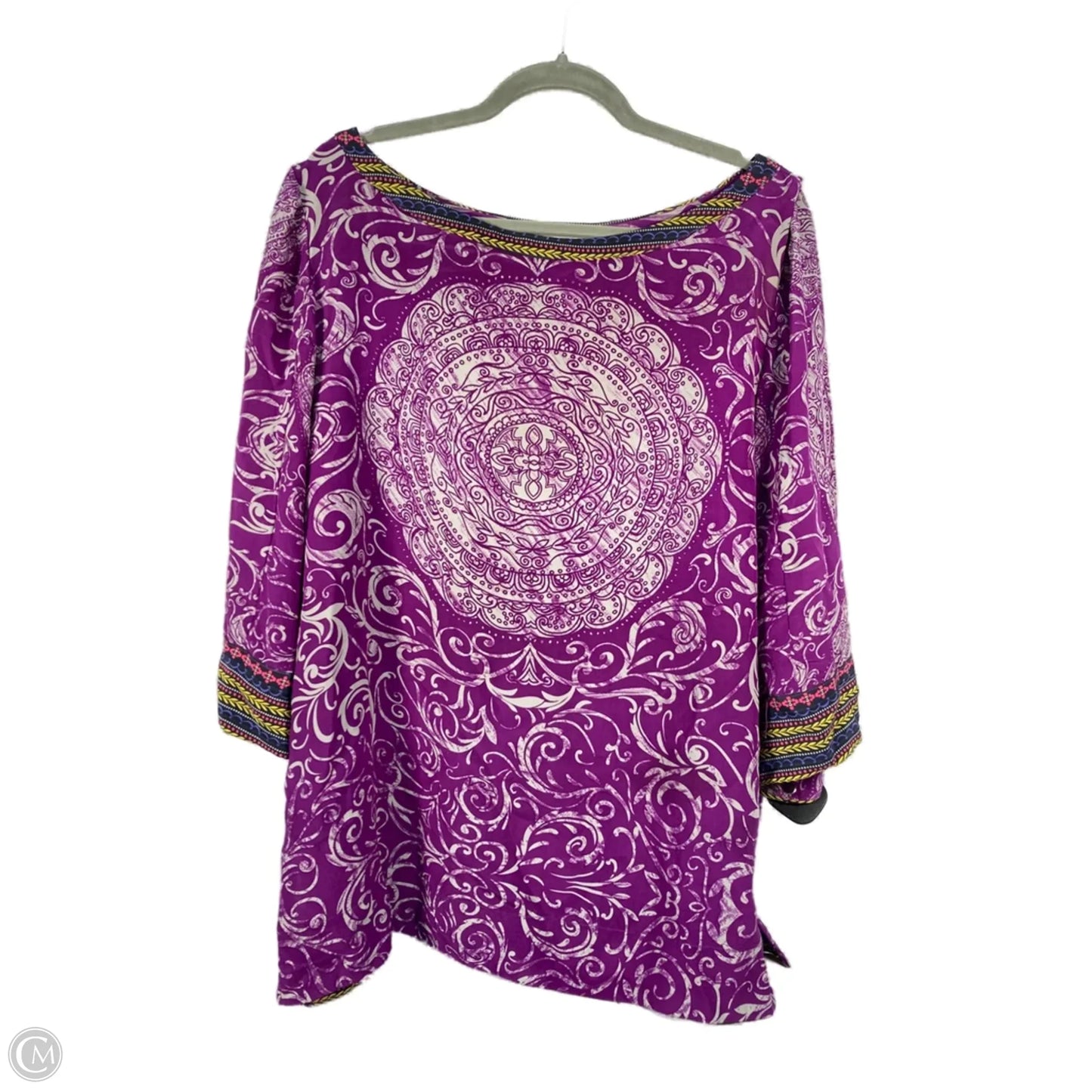 Blouse Short Sleeve By Soft Surroundings In Purple, Size: Xl