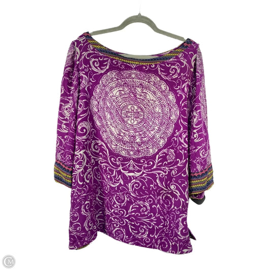 Blouse Short Sleeve By Soft Surroundings In Purple, Size: Xl