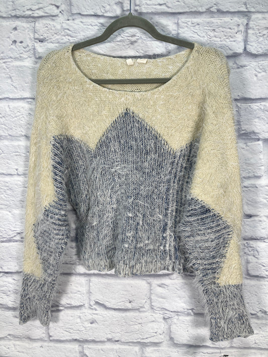 Sweater By Moth In Blue White, Size: L