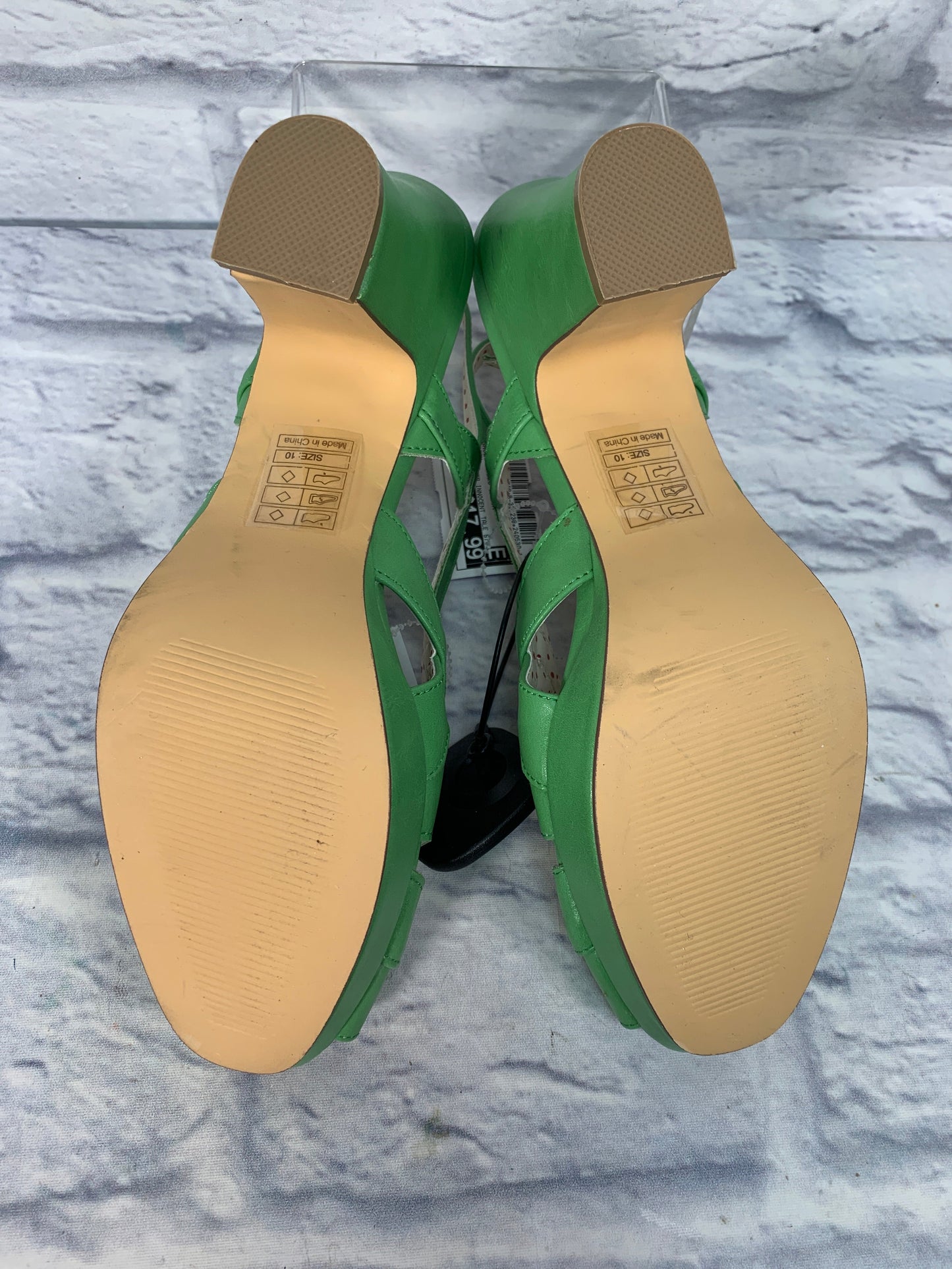 Green Shoes Heels Block Clothes Mentor, Size 10