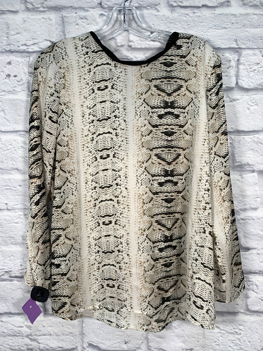Snakeskin Print Top Long Sleeve Zara Basic, Size L