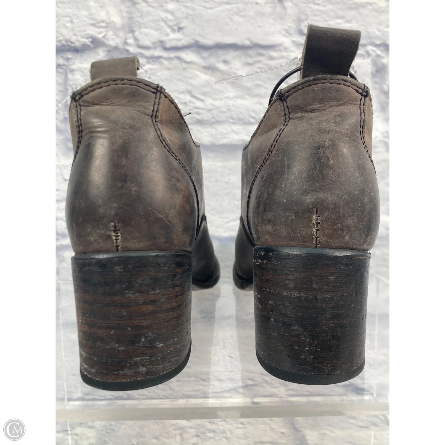 Boots Ankle Heels By Freebird In Brown, Size: 8