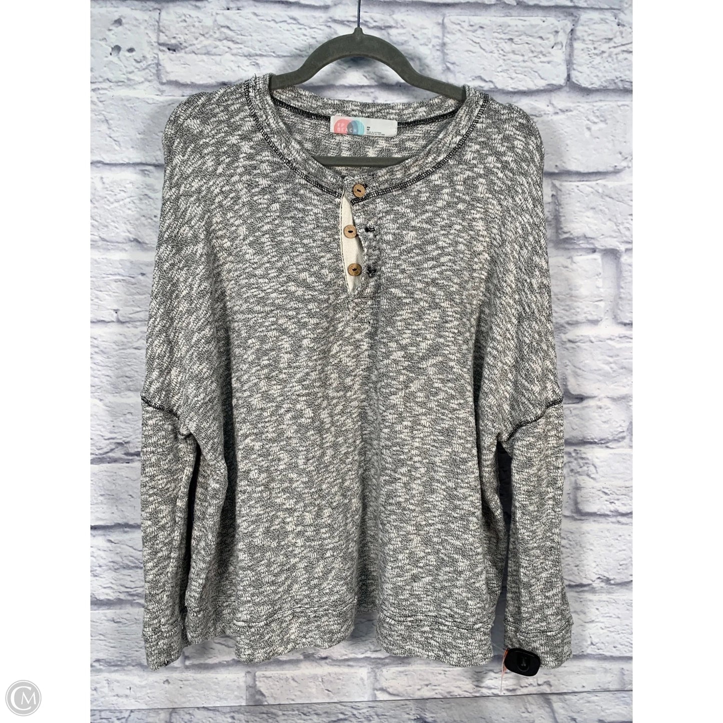Top 3/4 Sleeve By Free People In Grey, Size: Xs