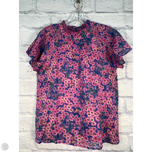 Top Short Sleeve By Anthropologie In Blue & Purple, Size: Xs
