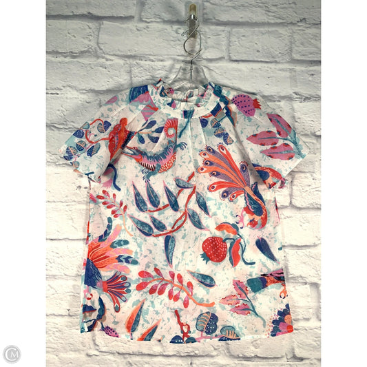 Top Short Sleeve By Anthropologie In Blue & White, Size: Xs